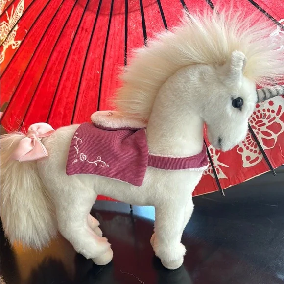 Steiff White and Pink Stuffed Unicorn - Picture 5 of 10